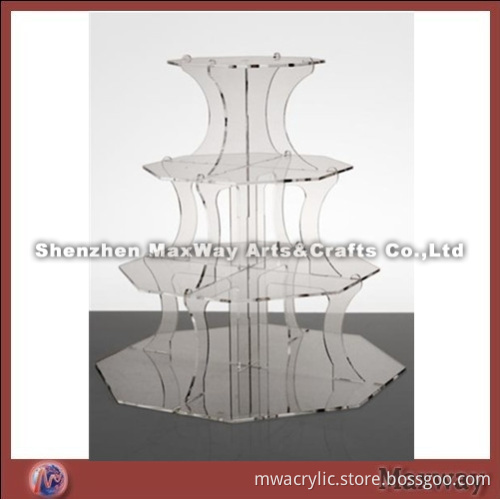 Hexagon Table Clear Perspex Cupcake Display Holder
